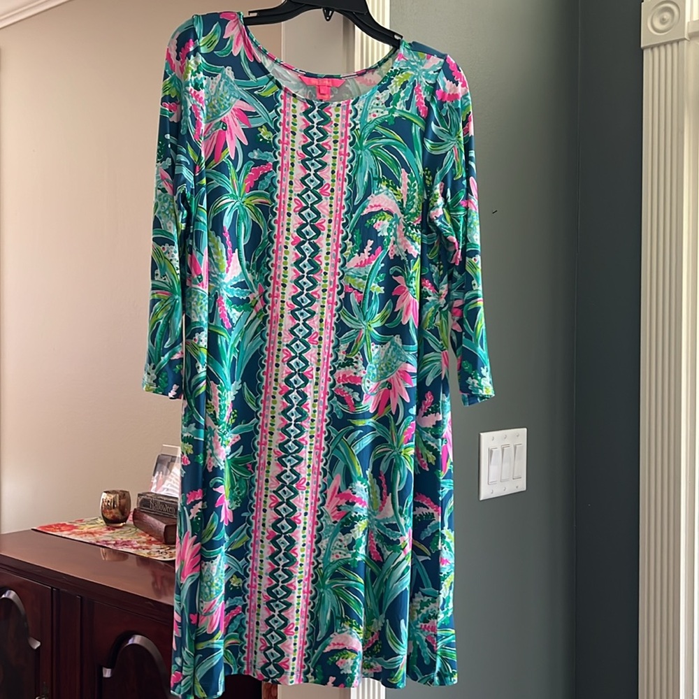 Lilly Pulitzer Pink and Green Ophelia swing dress - Picture 3 of 4
